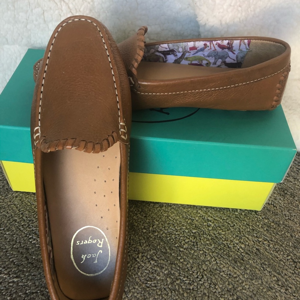 Jack Rogers Camel Color Leather Loafers
